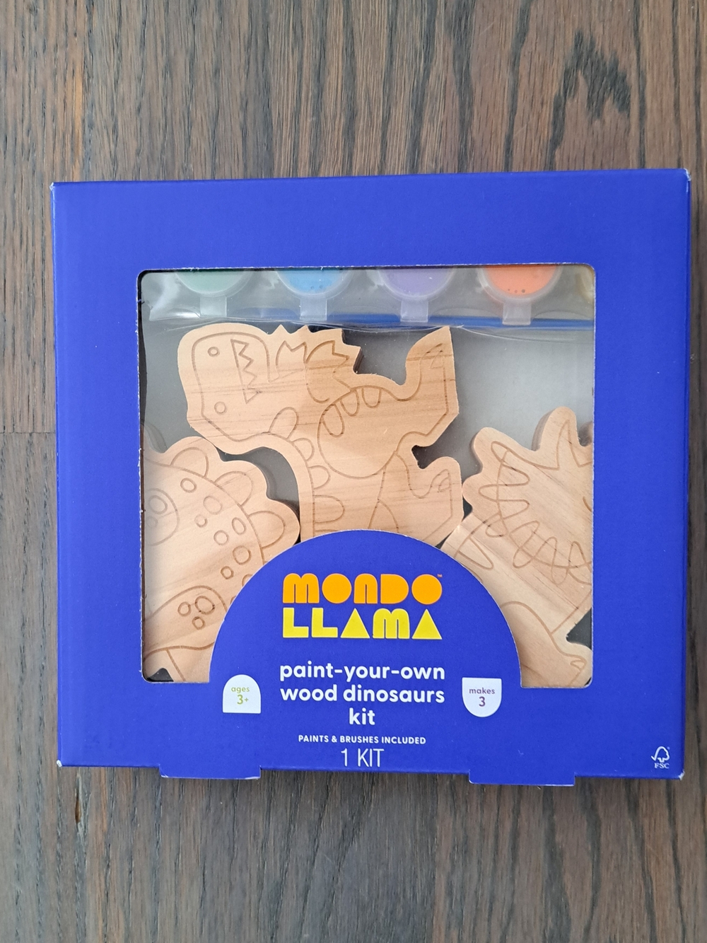 Mondo Llama Paint-Your-Own Wood Dinosaurs Kit - Blue